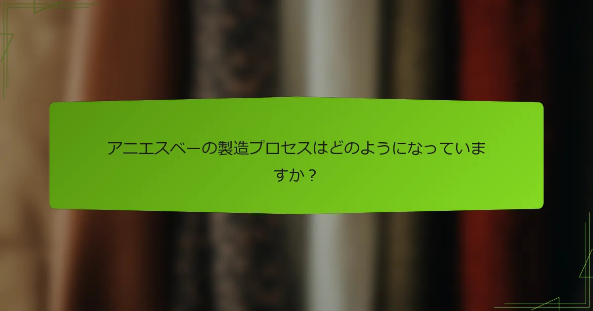 アニエスベーの製造プロセスはどのようになっていますか？