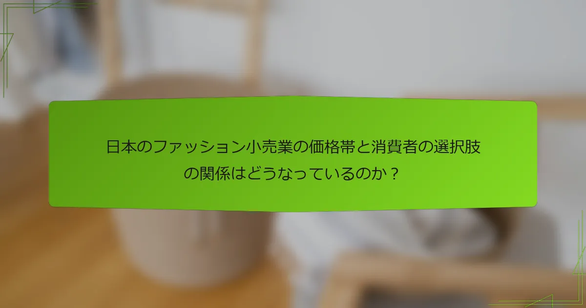 日本のファッション小売業の価格帯と消費者の選択肢の関係はどうなっているのか？