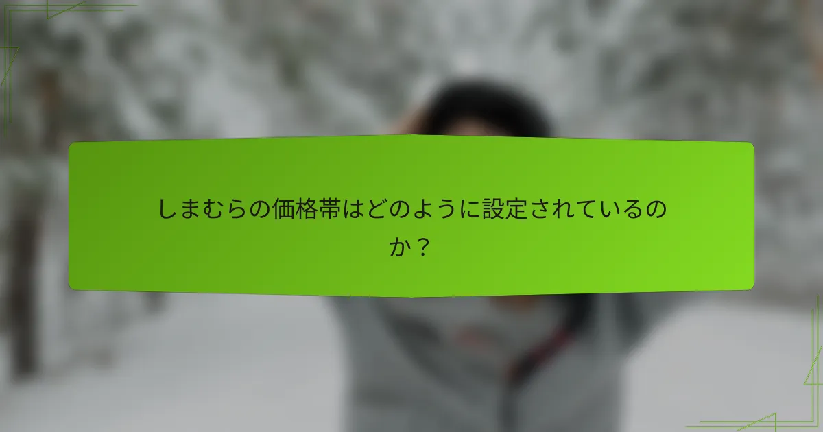 しまむらの価格帯はどのように設定されているのか？